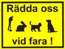 Klisterdekal - Rädda oss vid fara!