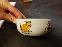 Matskål med kattmotiv