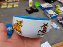 Matskål med kattmotiv