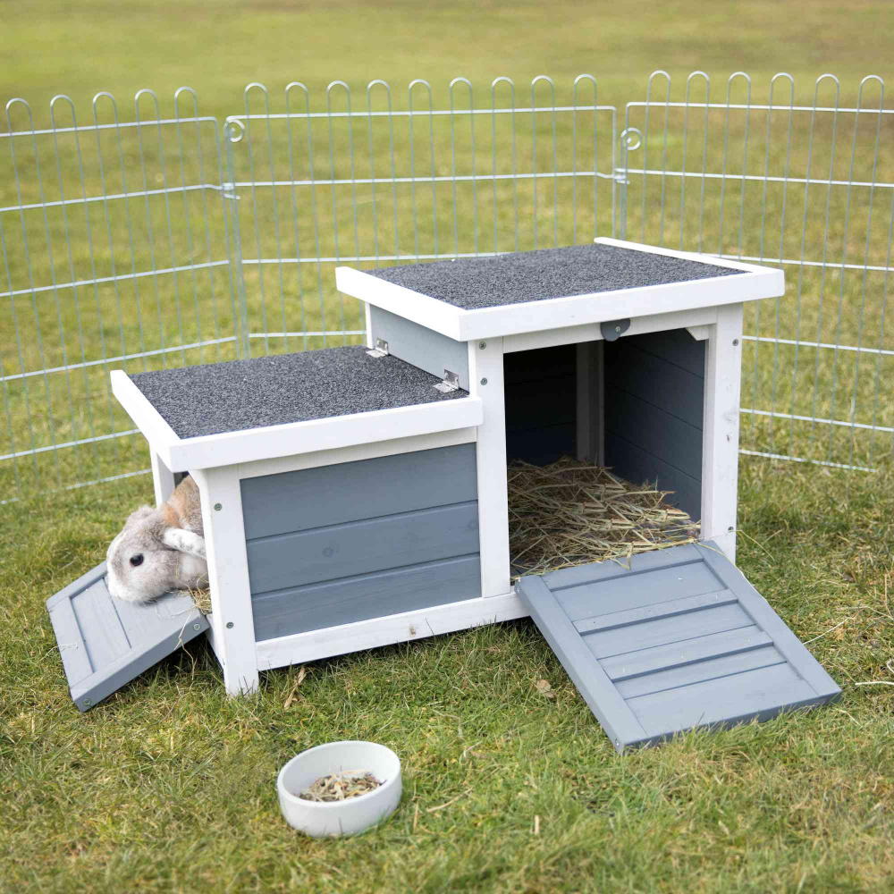 Robust Dubbelhus för utomhusbruk - Grå/Beige