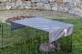 Väderbeständig Kaninhage med rymningskant och solskydd 220 cm