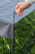 Väderbeständig Kaninhage med rymningskant och solskydd 220 cm