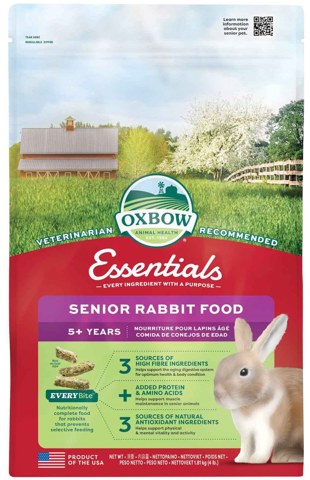 Oxbows Essentials Senior Kaninpellets 1,8 kg