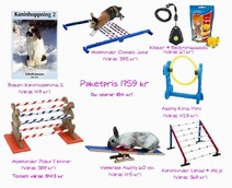Kaninhoppnings-paketet Deluxe XL - 5 hinder plus bok, klicker & belöningsgodis