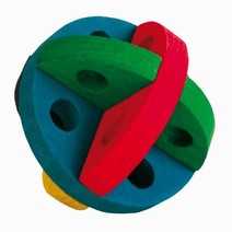 Gnagarboll i trä med hål 8,5cm