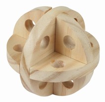 Träboll Natur med hål 7cm