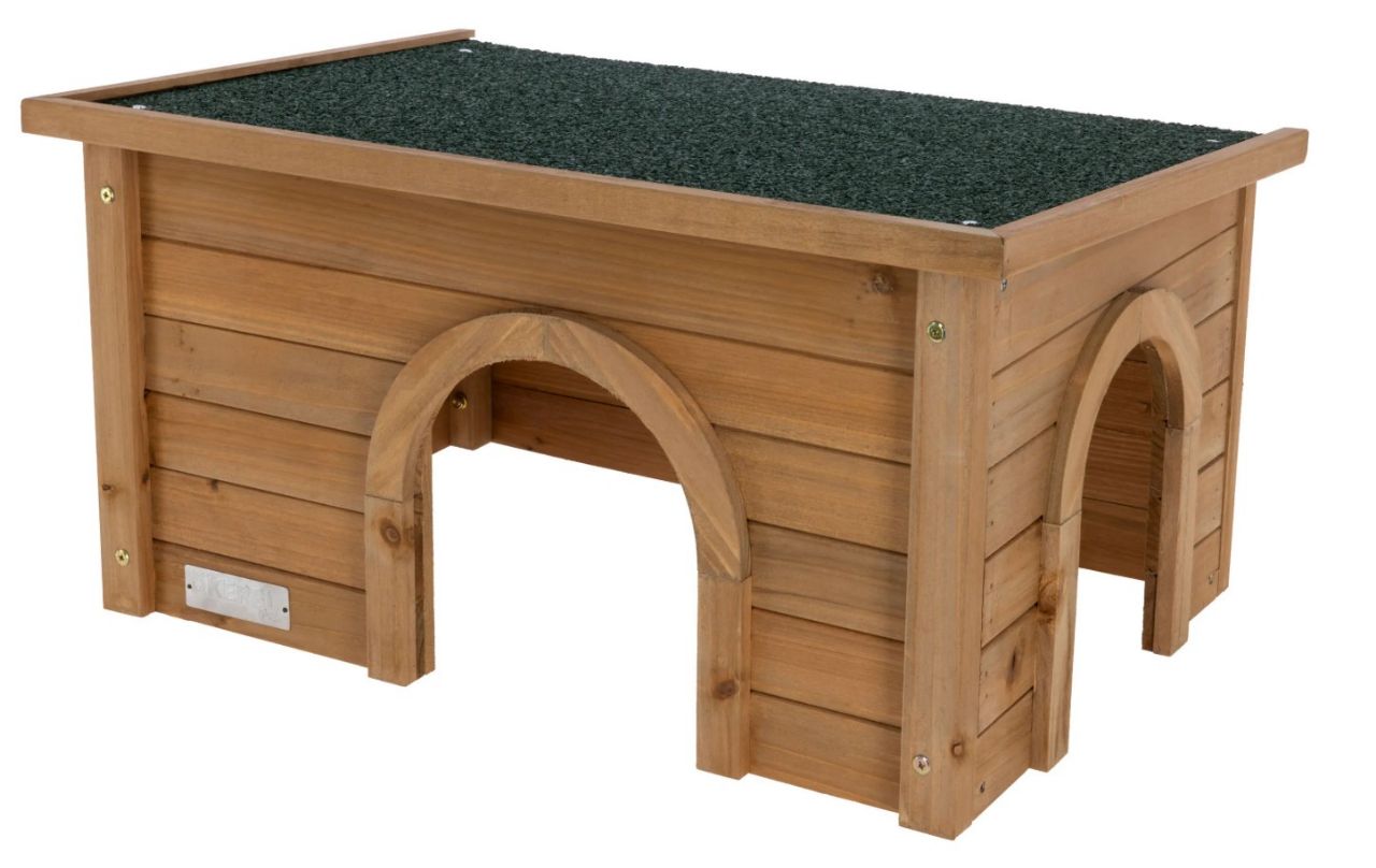 Trähus XL med två ingångar för utomhusbruk med tjärpapptak