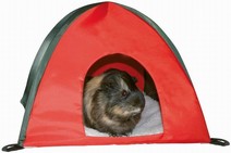 Marsvinstält med gosig fäll i fleece