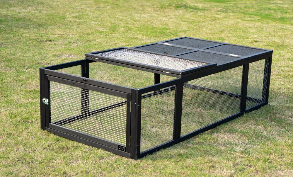 Stilig Marsvinshage 180 cm med soltak