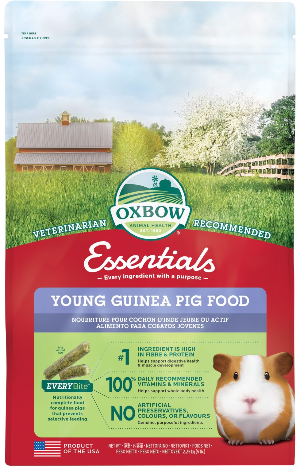 Oxbow Young Guinea Pig Junior Marsvinspellets 2,25kg